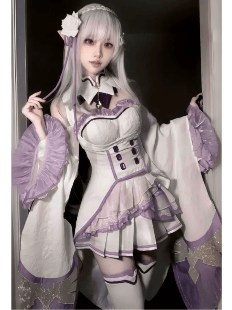 Emilia RE: ZERO Starting Life in Another World Costume Cosplay Set Suit Gorgeous Collection Edition Anime