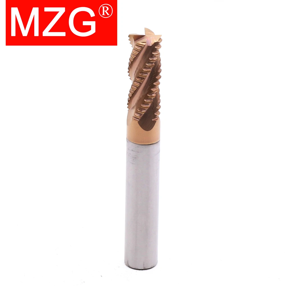 MZG 4 Flute HRC55 Roughing End Mill 4mm-12mm Milling Cutter Alloy Coating Tungsten Steel Cutting Tool steel Carbide Endmills