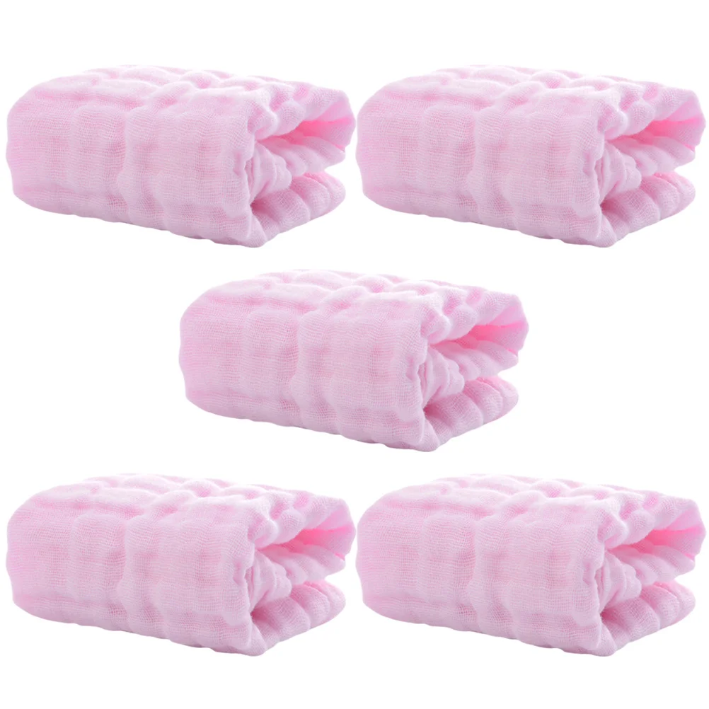 5 Pcs Saliva Hand Towel Drool Easy Wash Baby Burping Cloth Newborn Muslin Washcloths Face Cotton Washing