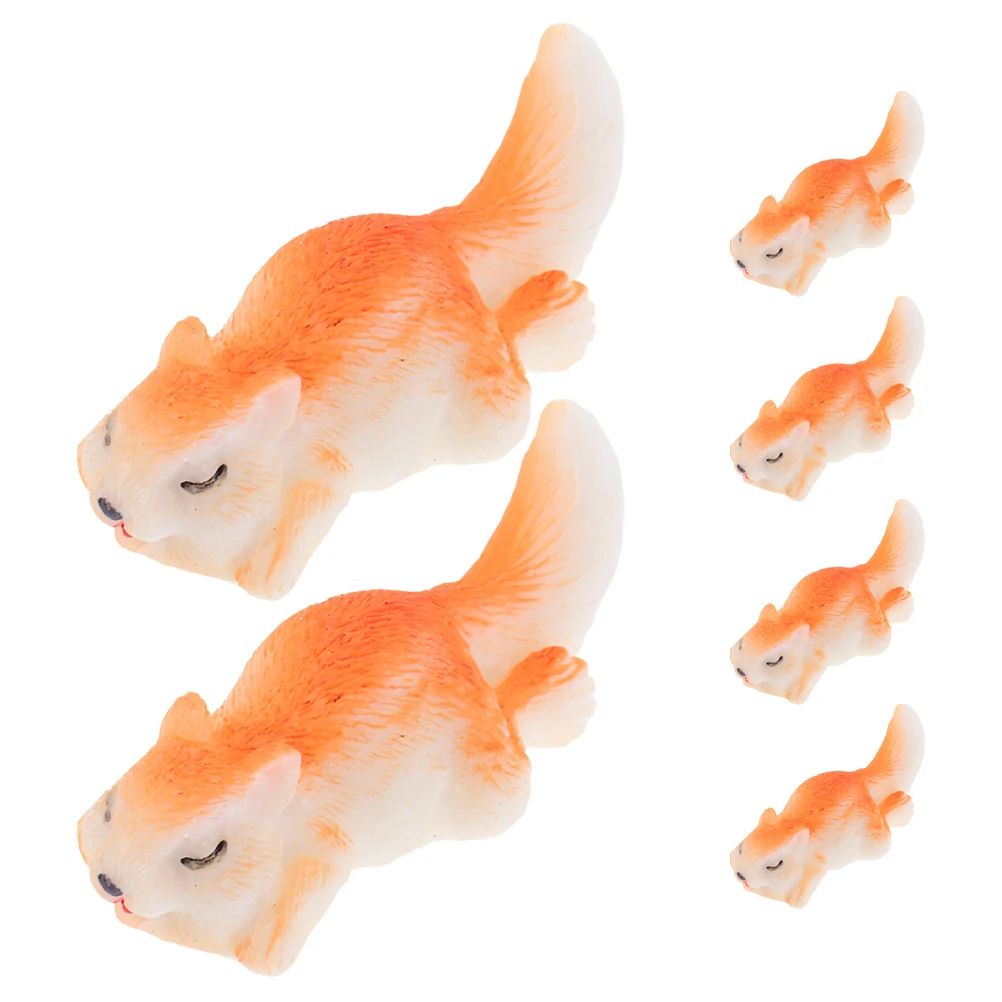 6 قطعة تماثيل السنجاب المصغرة واقعية الراتنج الحرفية لحديقة خزان الأسماك ديكور مكتب منزلي حوض السمك المشهد ذاتي الصنع