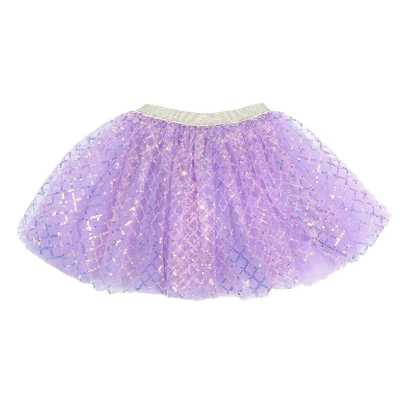 Sequins Skirt 3 Layers Dress Up Ballet Dance Skirt for Little Girls