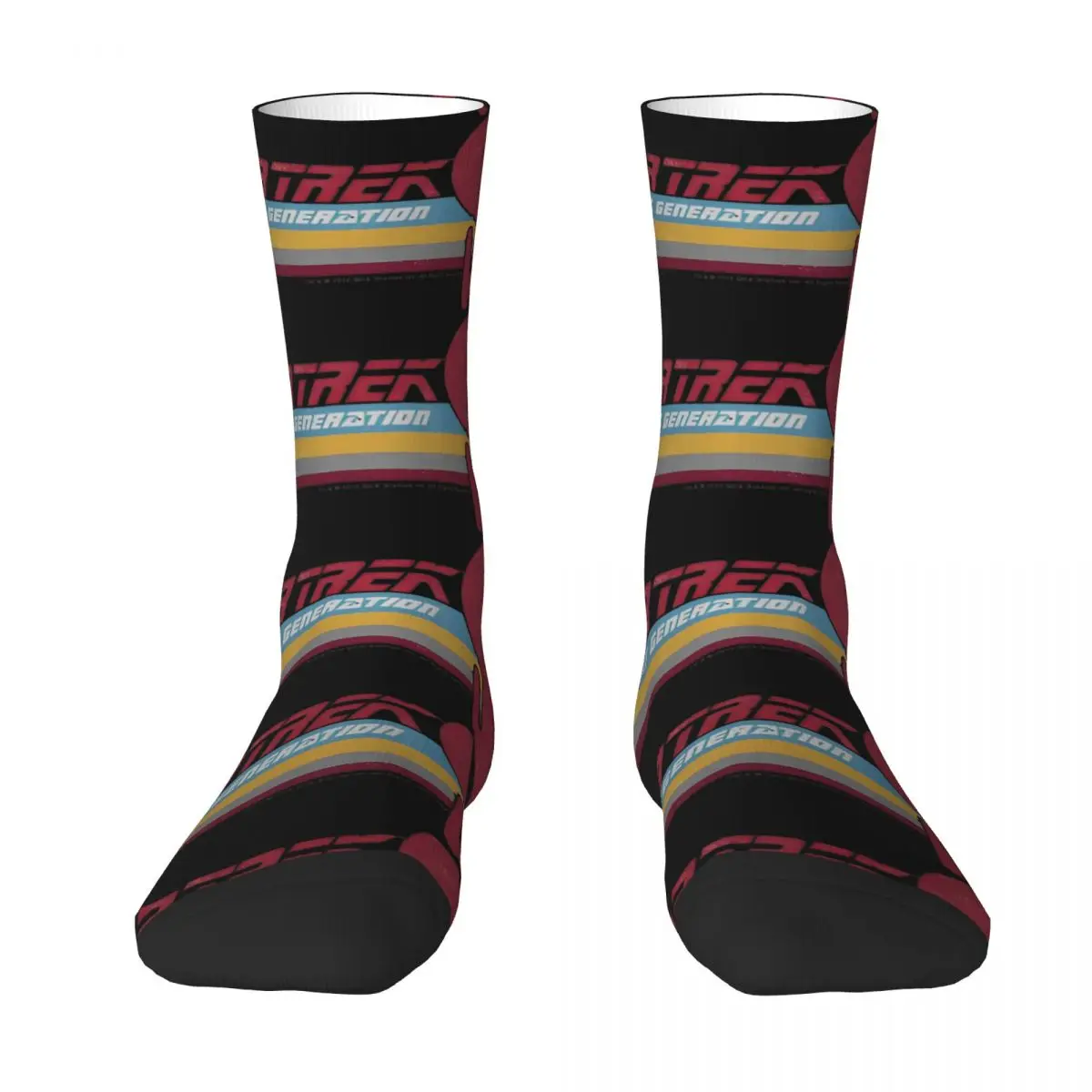 Men Socks The Nexts Generation Retro Stripe Logo Stared Treked Stockings Autumn Gothic Soft Breathable Socks Anti Sweat Socks