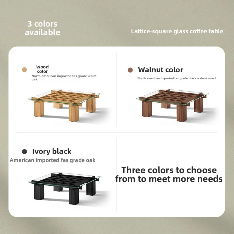 โต๊ะกาแฟไม้จริงสีดำสไตล์วบิซาบิ สำหรับห้องนั่งเล่น อพาร์ทเมนต์ขนาดเล็ก สไตล์โมเดิร์น ทรงสี่เหลี่ยม ดีไซน์เนอร์ P