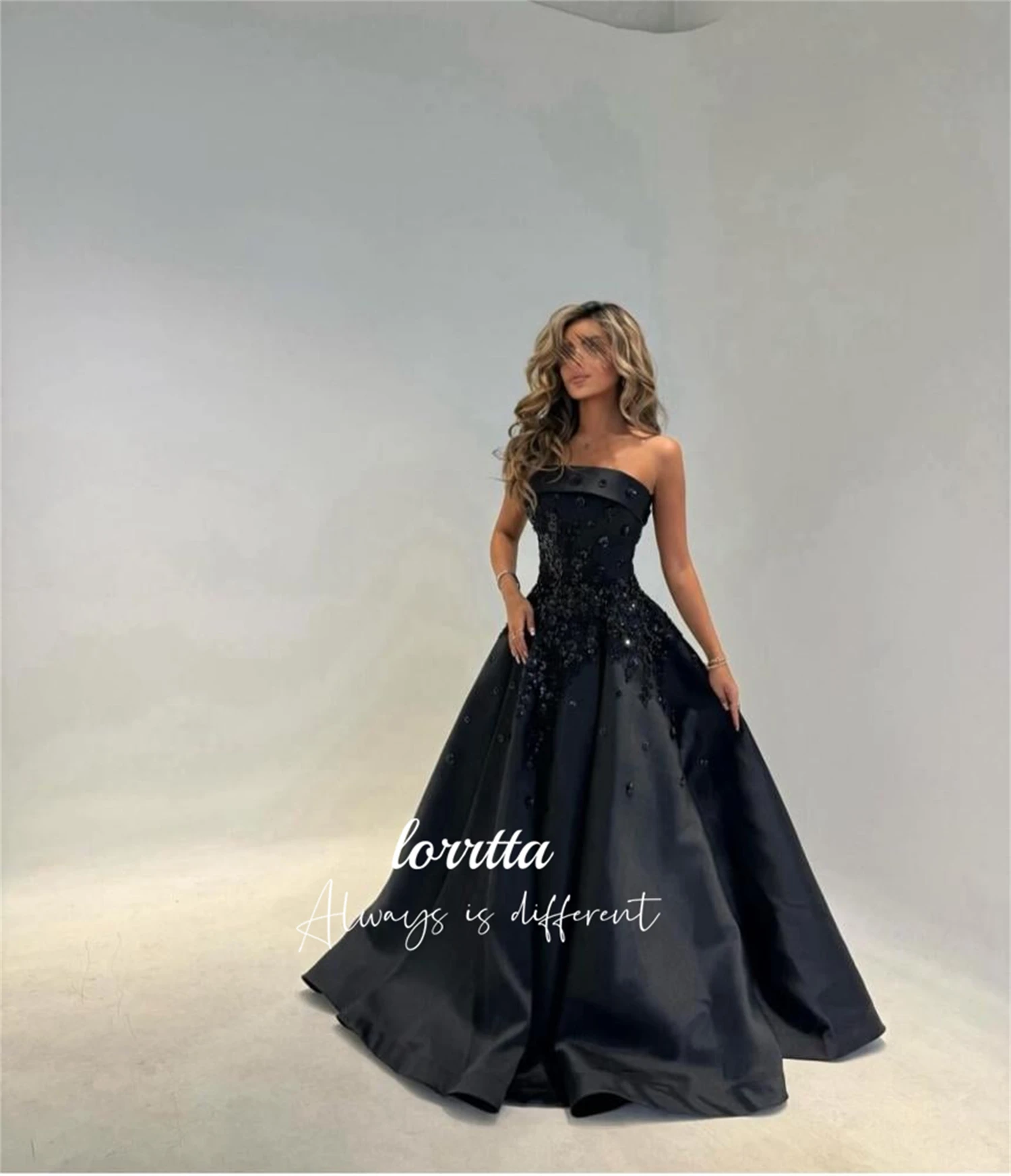 Lorrtta Line A Ball Gown Eid Dress Graduation Glitter Decoration Satin Party Evening Dresses for Special Occasions