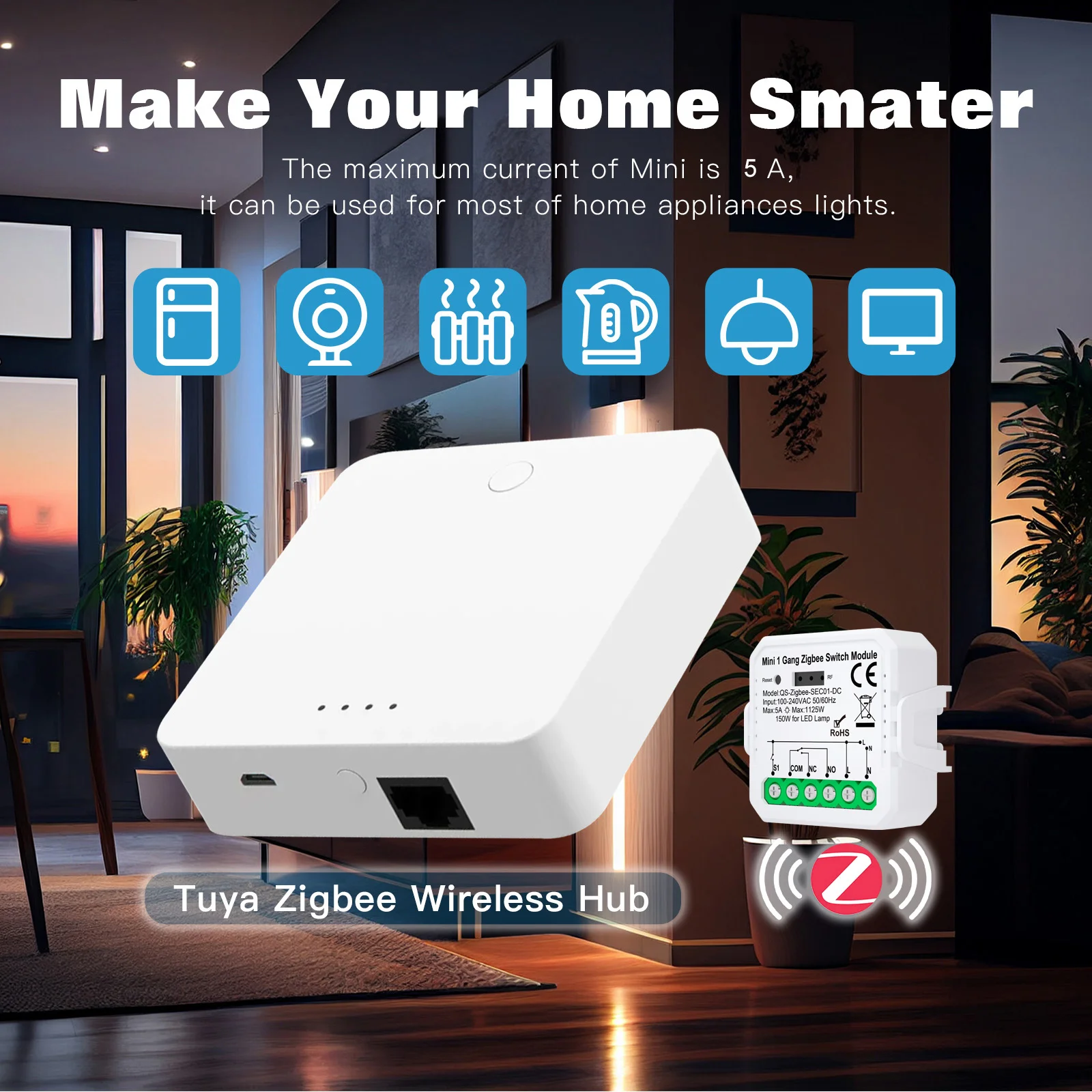 Tuya ZigBee WiFi Smart Switch Module Dry Contact DC 12/24V AC 100-240V Smart Home DIY Breaker Relay Work with Alexa Google Alice