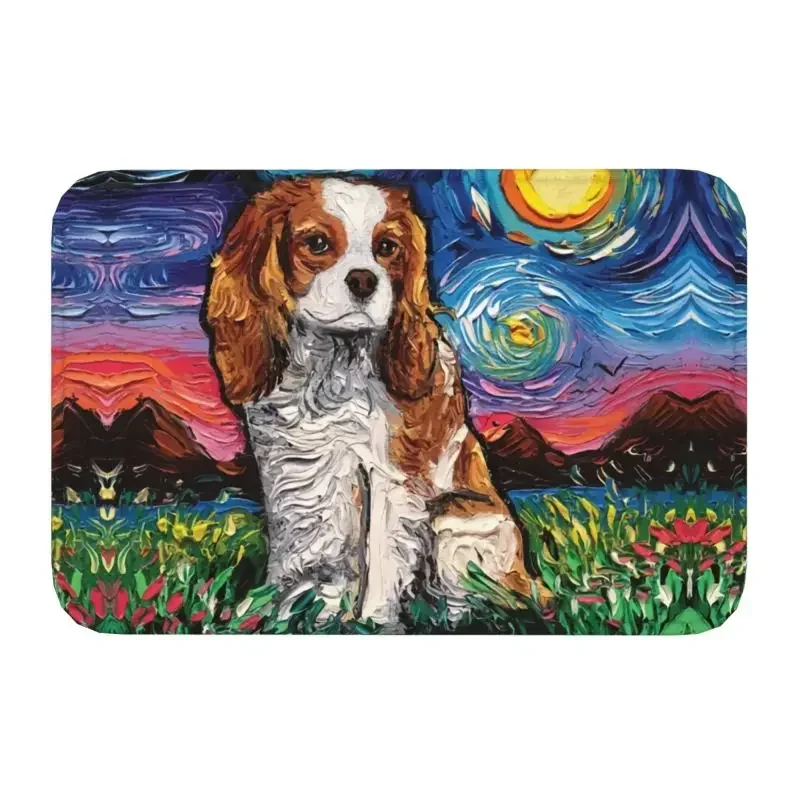 كافالير كينغ تشارلز الذليل صور الحيوانات الأليفة الفن ممسحة عدم الانزلاق المطبخ حمام حصيرة غرفة نوم شرفة باب الطابق مدخل السجاد R #2