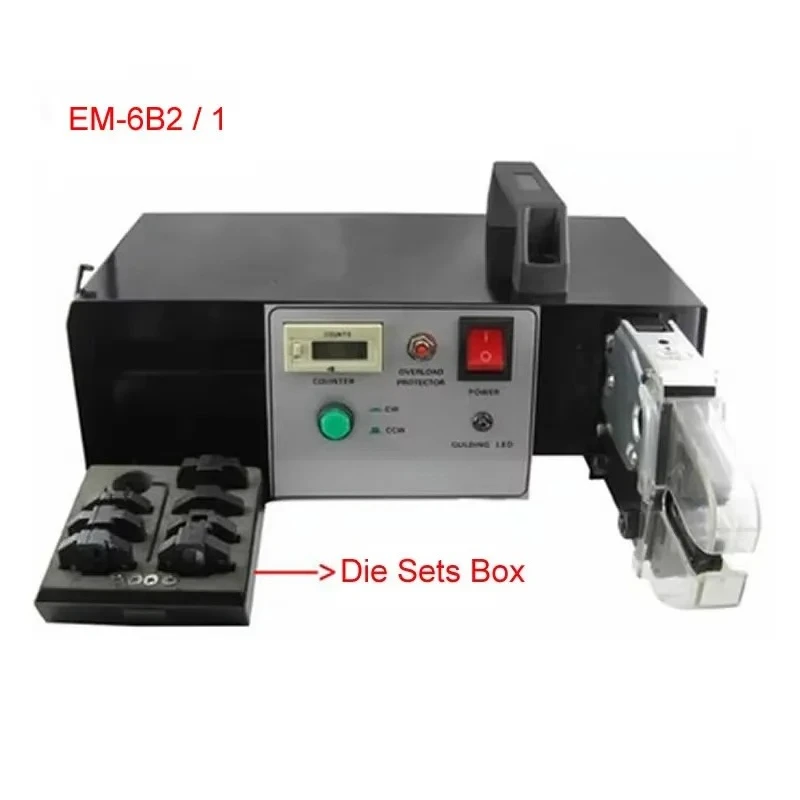 EM-6B2 EM-6B1 Automatic Electrical Terminal Crimping Tool 0.25-10mm2 with Exchangeable Die Sets Electric Crimper 110V
