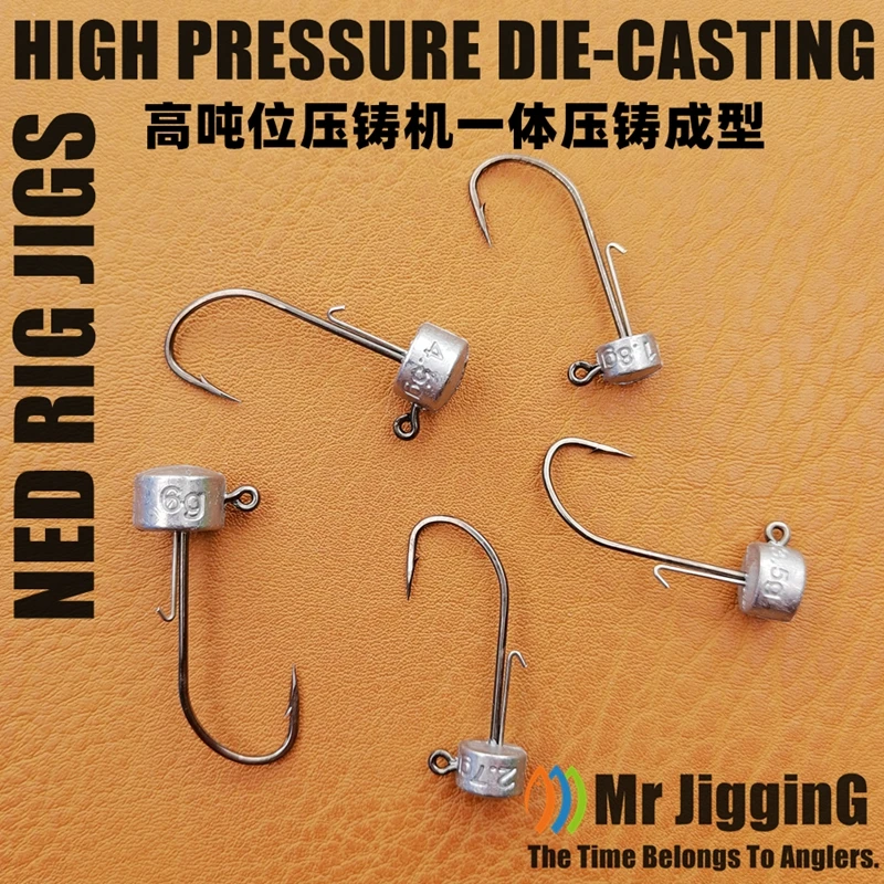 Mr JigginG 10 قطعة Ned Rig تهز - مراجعة Fishing Hook Offset وسعره