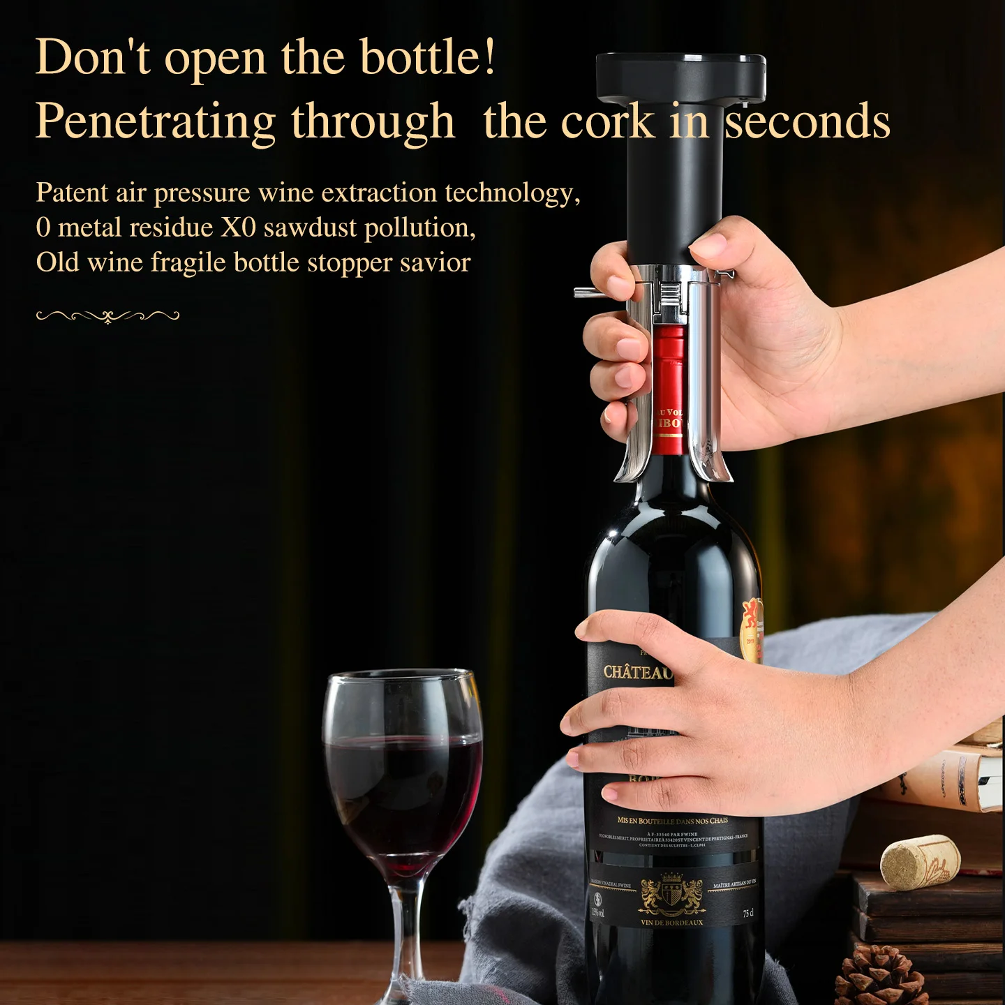 

Wine Preservation System with Vacuum Seal to Keep Wine Fresh Electric Wine Aerator 3-in-1 with Built-in Pourer And Decanter