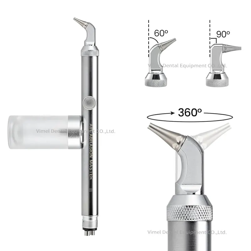 New Dental Air Abrasion Master Extraoral Sandblasters Polishing Tooth 360 Rotating Head Teeth Cleaning Tool 2/4 Hole