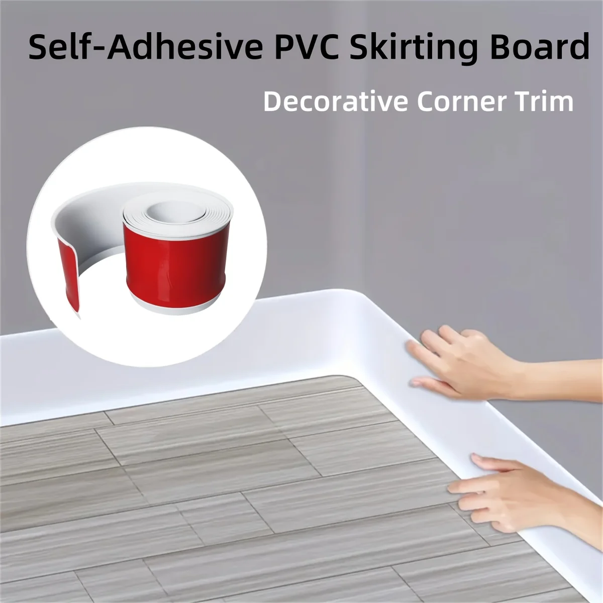 1 قطعة 1 متر/2 متر/3 متر لينة PVC التفاف البلاستيك الطابق التفاف ذاتية اللصق مرنة الركيزة صب أجزاء الديكور