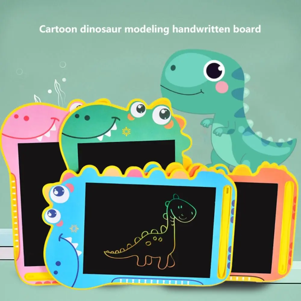 Novo dinossauro crianças prancheta digital brinquedo lcd eletrônico escrita tablet desenhos animados apagável desenho graffiti placa crianças presente