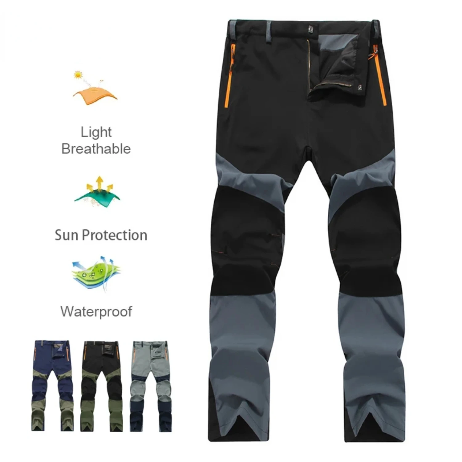 Pantaloni da trekking da uomo Abbigliamento da arrampicata Pantaloni da trekking da viaggio all'aperto leggeri e impermeabili ad asciugatura rapida