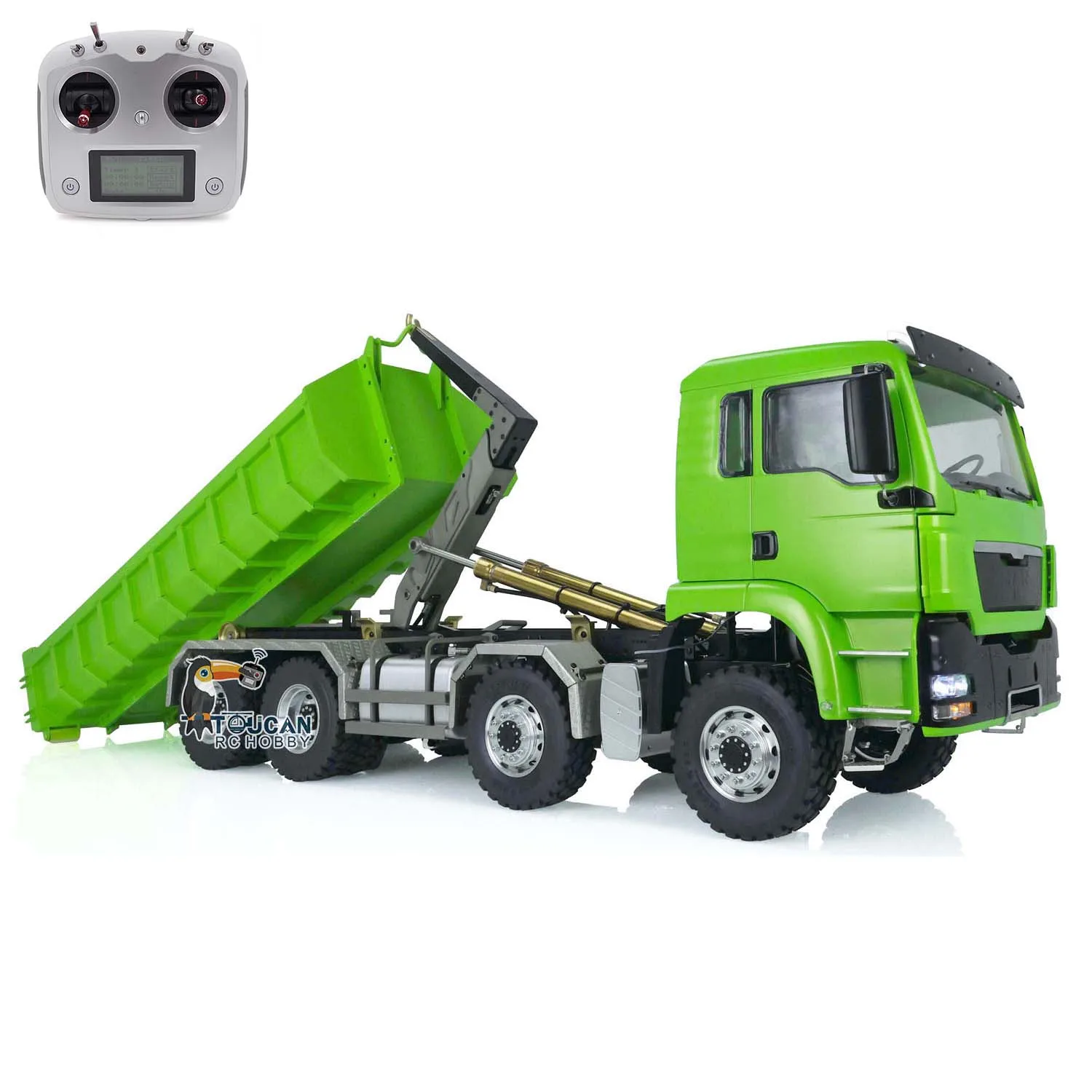 LESU 1/14 RC Roll On/Off Tipper Truck MAN TGS 8x8 Hydraulic Dumper Car Toucan DIY Light Sound Remoted Control Model THZH1428