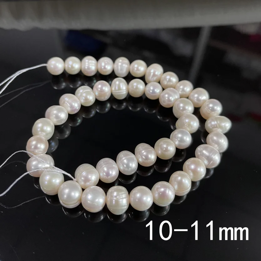 

Big Pearl 10-11mm White Natural Freshwater Pearl Beads Jewelry Making DIY Necklaces Bracelets Accessories 36cm