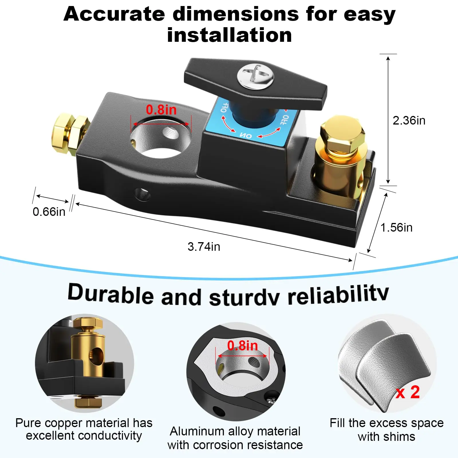 مفتاح فصل البطارية، مفتاح إيقاف تشغيل البطارية عالي التحمل، مفتاح قتل عازل للبطارية الرئيسية عالي التيار