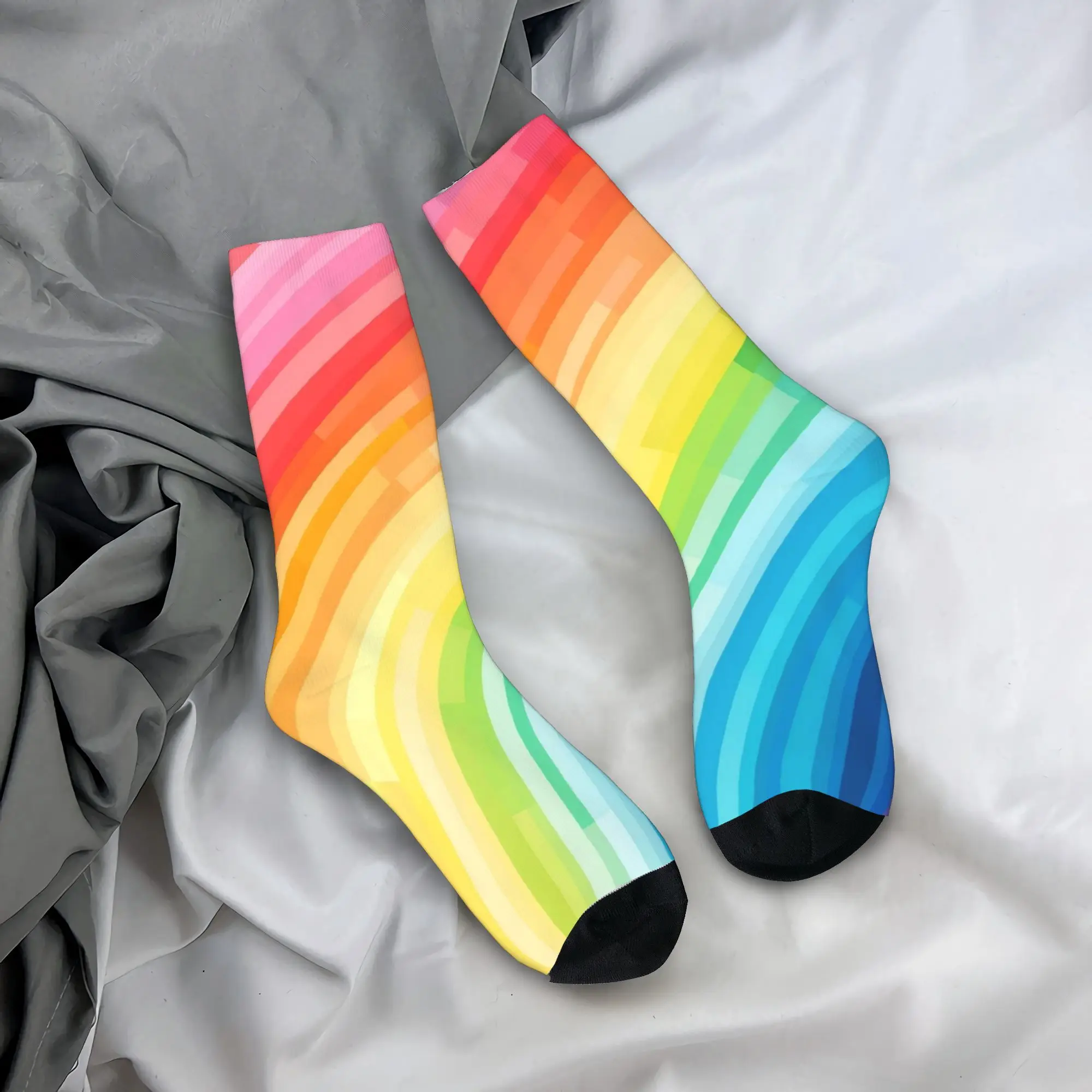 

Rainbow Socks Winter Stockings Elegant Women Men Breathable Socks Printed Running Sports Non Slip Socks