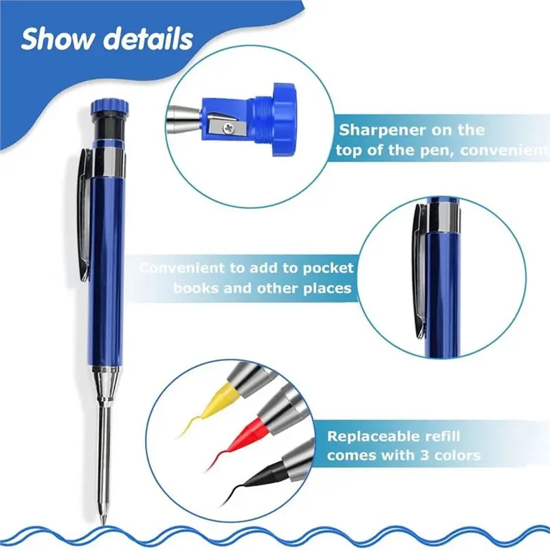ABVC ألومنيوم متعدد الألوان لمجموعة أقلام النجارة لأعمال النجارة ووضع العلامات على المعادن - أداة احترافية للجودة
