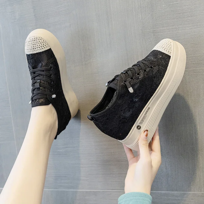 Brand Women Platform Casual Sneakers Rhinestones Thick-soled White Silver Shoes for Women Shining Crystal Sneakers Trend Shoes39