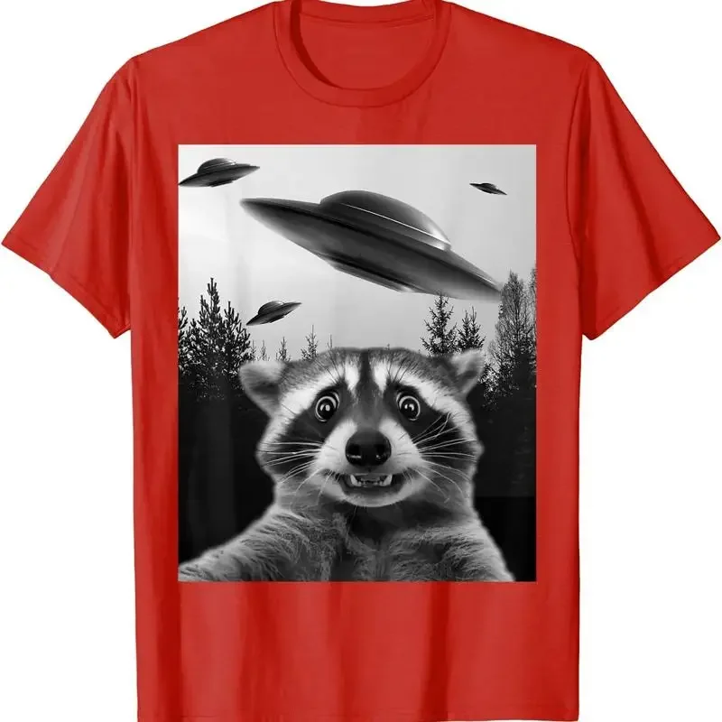 Alien Ufo Funny Raccoon Abduction Unknown Earth T Shirt
