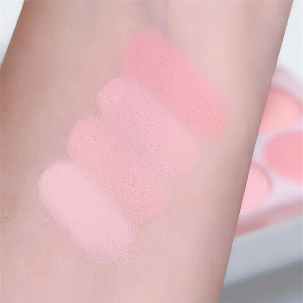 Nieuwe 4-kleuren Matte Blusher Matte Shimmer langdurige Poeder Blusher Gezicht Verhelderende Gezicht Verhelderende Poeder Cosmetica