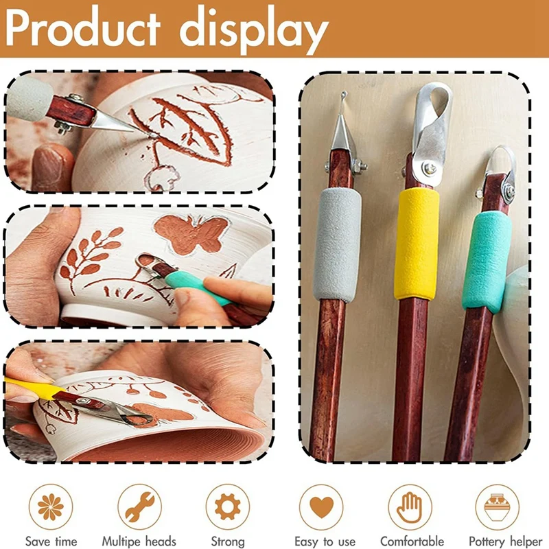 مجموعة أدوات نحت الطين ، سهلة التركيب ، مكشطة النحت الزرقاء ، أدوات النمذجة الحرفية ، سهلة الاستخدام