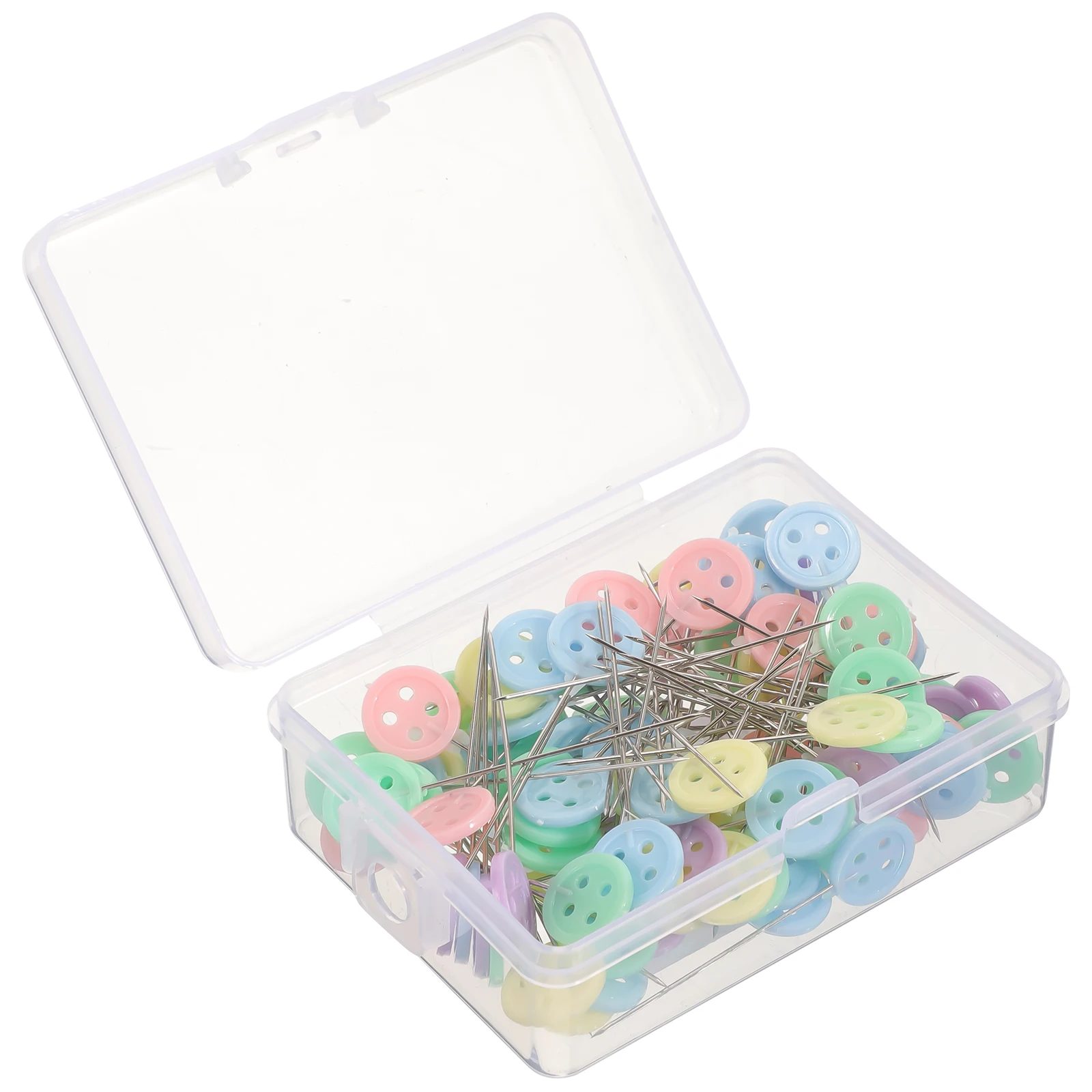 

100Pcs Sewing Pins Flat Button Head Multicolor DIY Craft Decoration Accessories for Sewing Knitting Hats Bags Flat Pins
