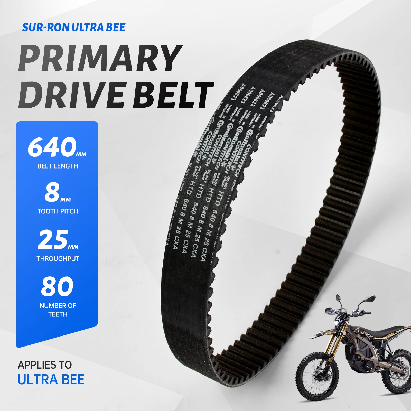 Motorcycles Drive Belt for SURRON Ultra Bee Continental Drive Belt Primary Conveyor Belt Electric Bike Motorcycle Accessories