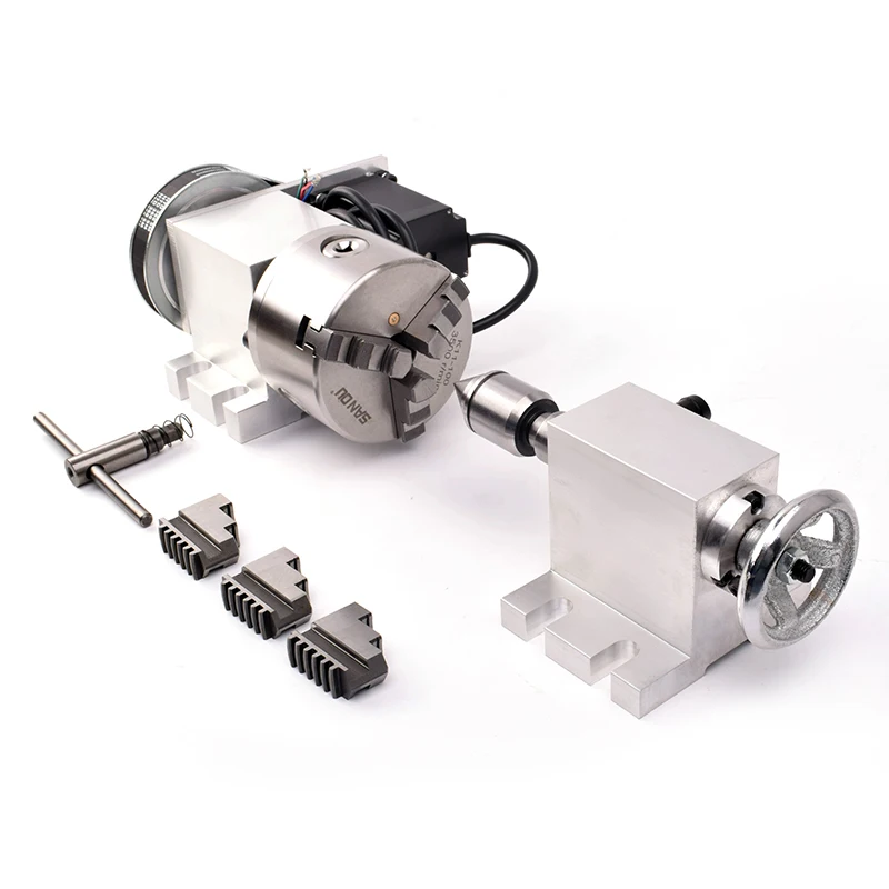 

K11-100 Rotation Axis 4 Axis Rotation Table 3-jaw Chuck Turntable Cnc Rotary Axis for CNC Router Woodworking Engraving