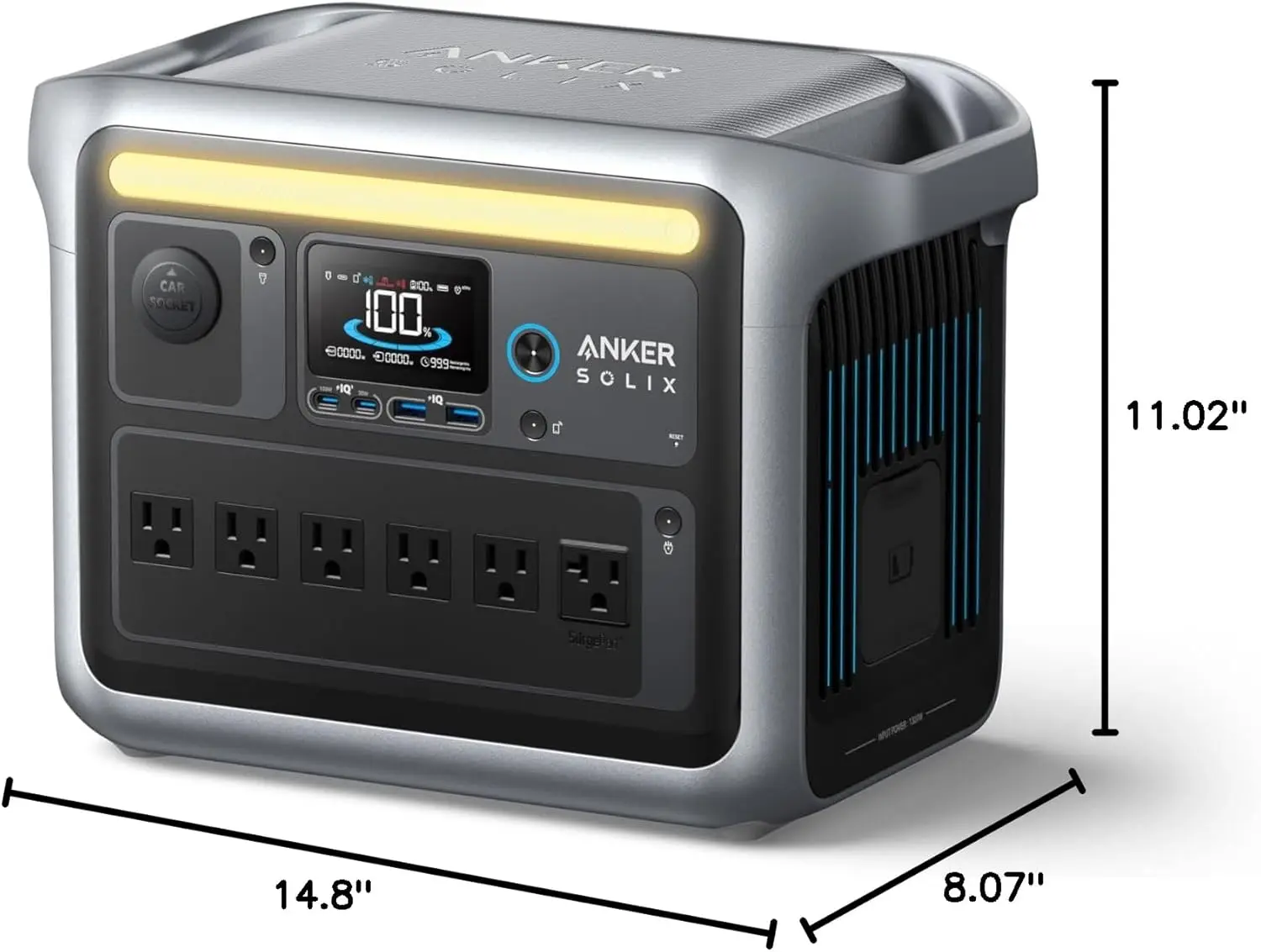1800W(최대 2400W) 태양광 발전기, 58분 만에 완전 충전, 가정용 백업용 1056wh LiFePO4 배터리(옵션 태양광 패널)