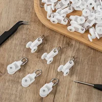 50Pcs Plastic Curtain Track Glider Sliding Curtain Track Hooks Drapery Rail Roller Windows Ceiling Shower Curtain Pulley 3