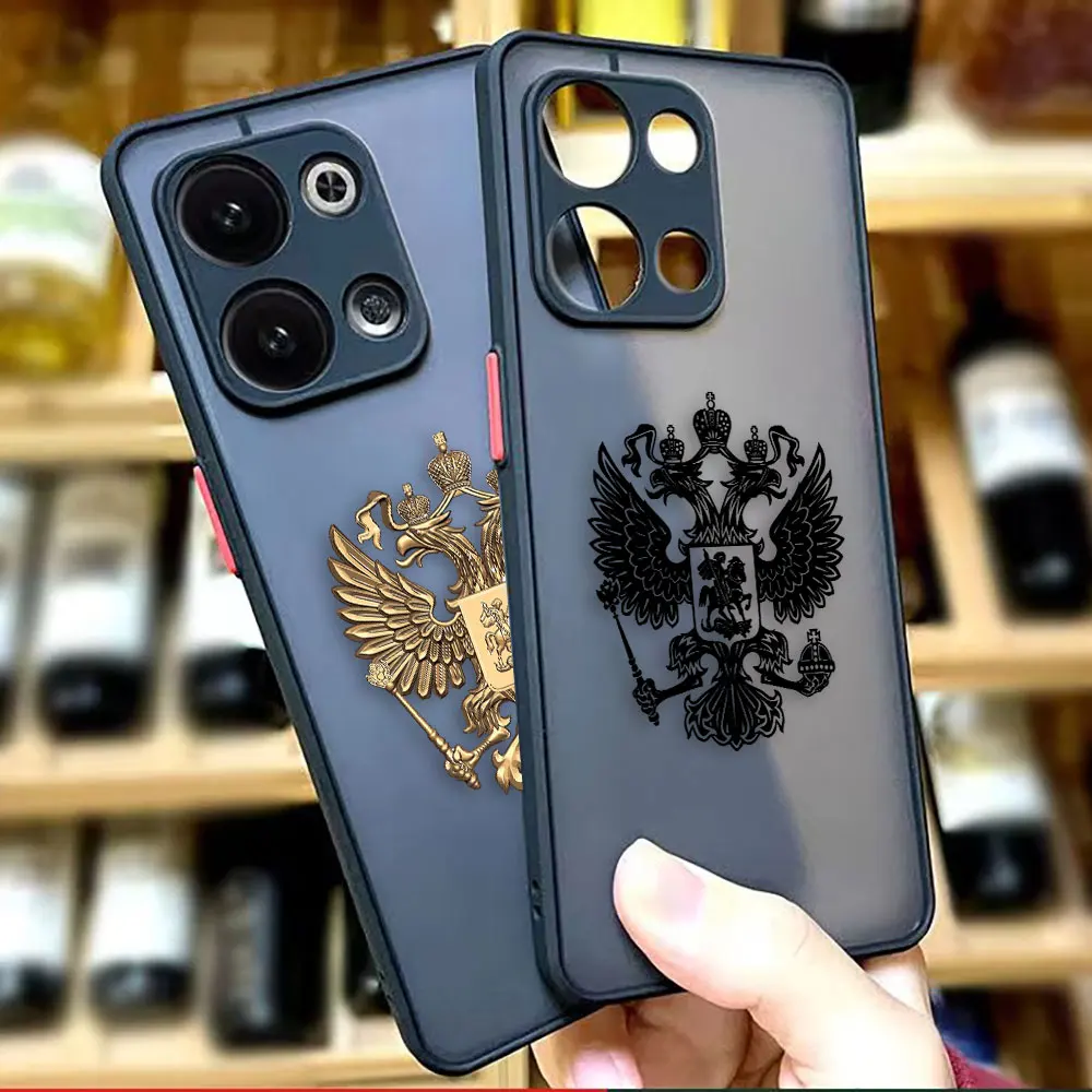 Two-headed Birds Russian Flags Emblem Matte Phone Case for OPPO RENO 8 8T 7Z 7 6Z 6 5 4 3 2F 2Z PRO PLUS 4G 5G Case Funda Shell