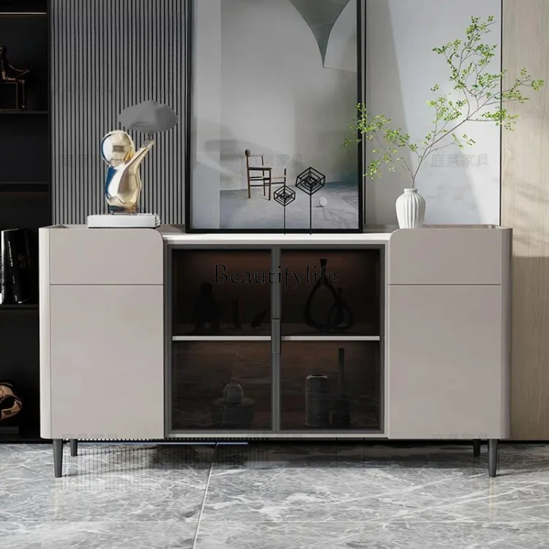 

Italian minimalist rock slab side cabinet modern minimalist dining room Nordic living room locker against the wall
