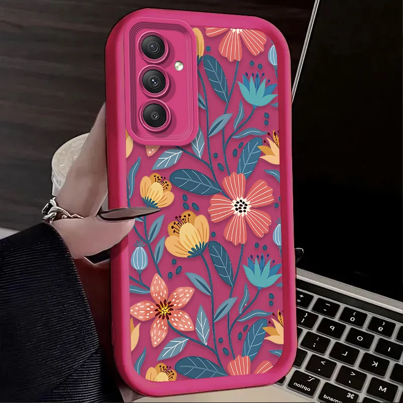 Case for Samsung Galaxy A35 A55 A15 A25 A16 A06 A05 A05S A24 A13 A23 A12 A22 A32 A52 A71 A51 4G Summer Colorful Flower Covers