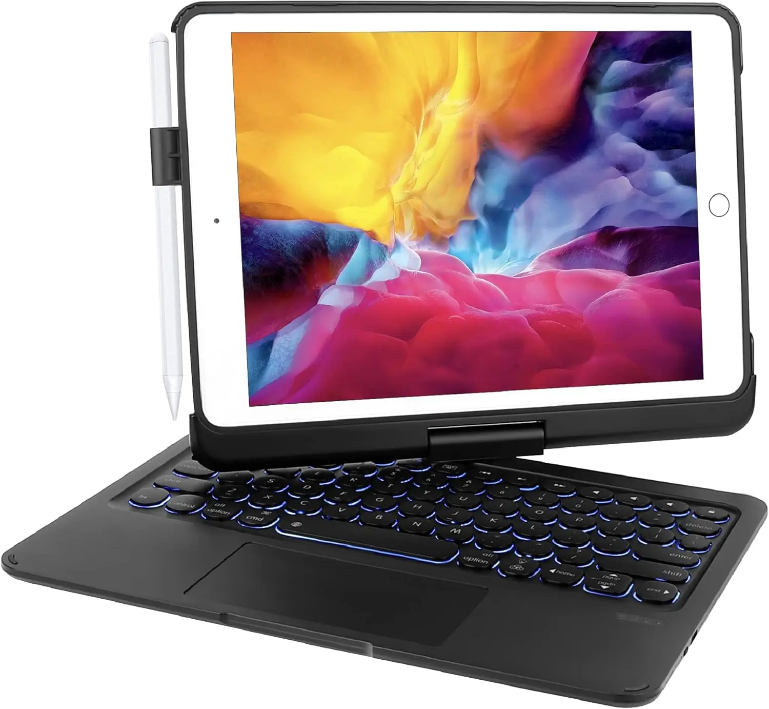 iPad Pro 9.7 Keyboard Case with 360 Rotation, Multi-Touch Trackpad & 7-Color Backlit for iPad Air Models