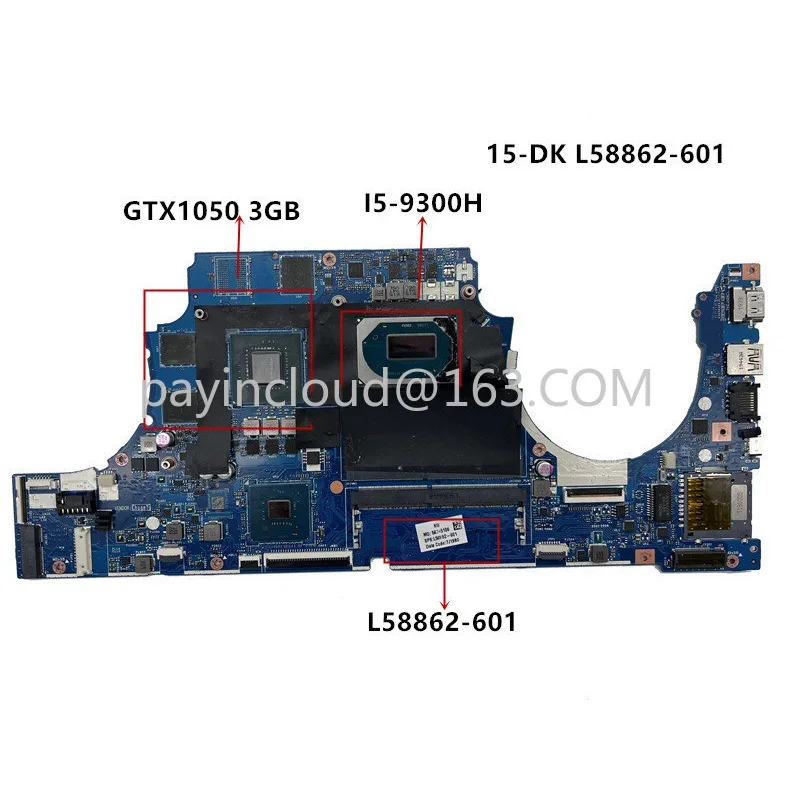 

Laptop Motherboard FPC52 LA-H461P L58862-601 for 15-DK 15-Dk0051 Mainboard with CPU I5-9300H Gtx1050 GPU Fully Tested