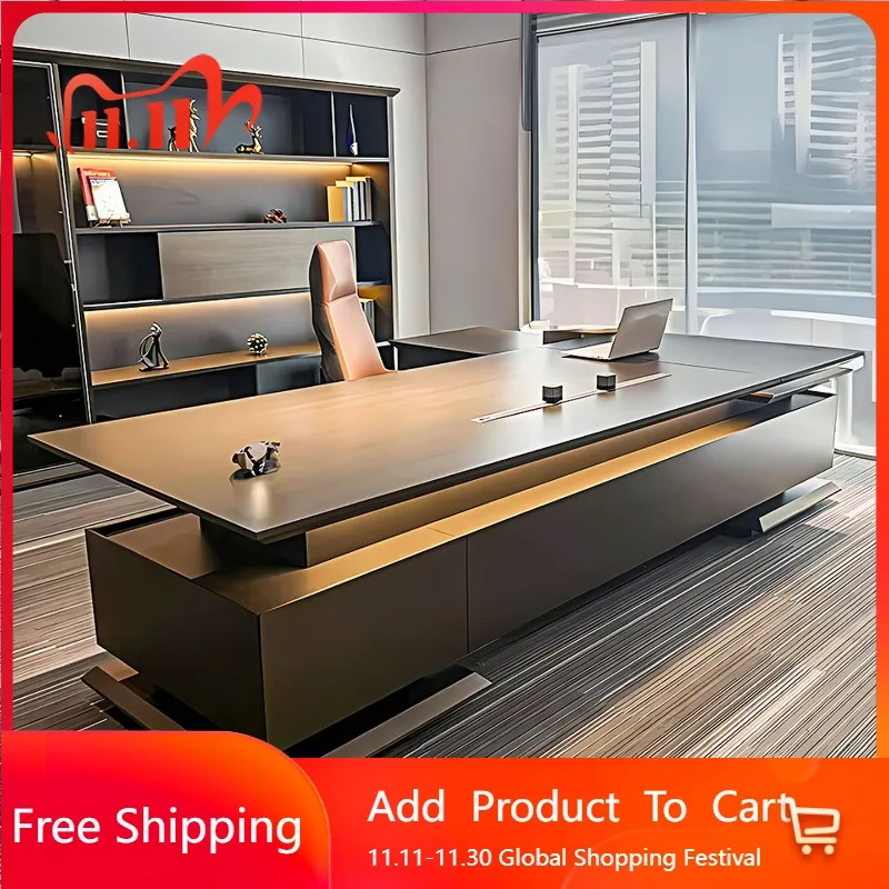 

Lshaped Drawer Office Desk Space Saving Minimalist Luxury Executive Office Desk Long Wooden Escrivaninha Commercial Furniture