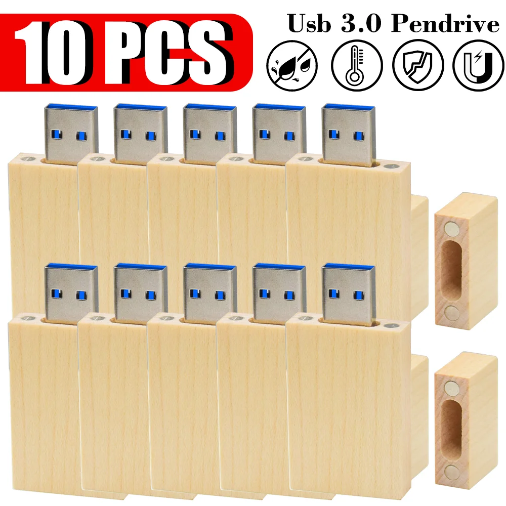 10 PCS LOT Pen Drive 128GB Free Custom Logo USB 3.0 Flash Drive 64GB Wholesale Memoria USB 32GB Box Memory Stick Creative Gift