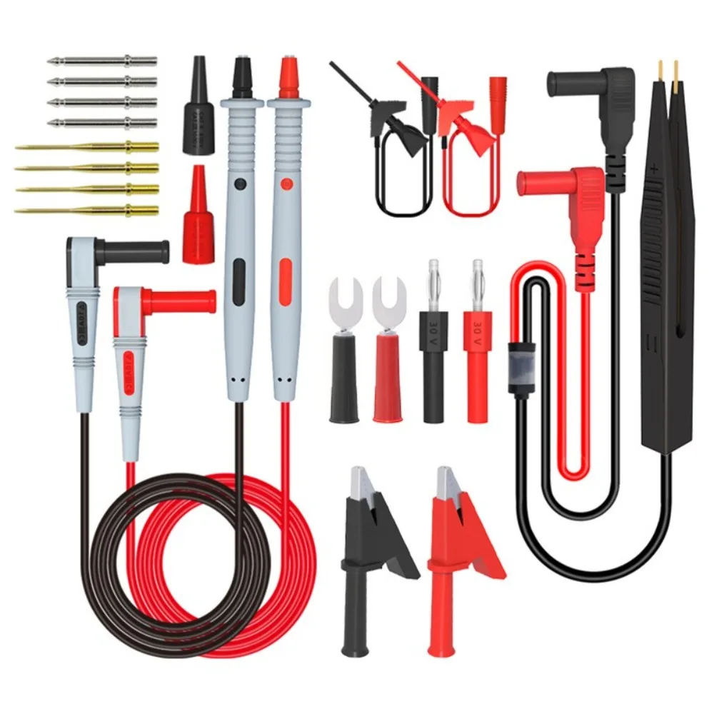 P1503E Serie Multimeter-Prüfleitungskit mit austauschbaren Nadelproben, 4mm Bananenstecker, Krokodilklemme, SMD-Testkabel