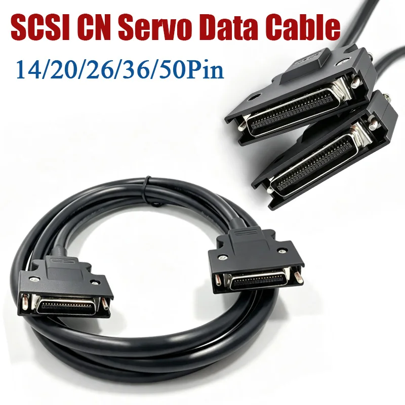 SCSI CN Servo Data Cable 14/20/26/36/50Pin Motor IO Signal Control Drive Extension Cord for Scanner Double Shielding Lengh 1m-5m