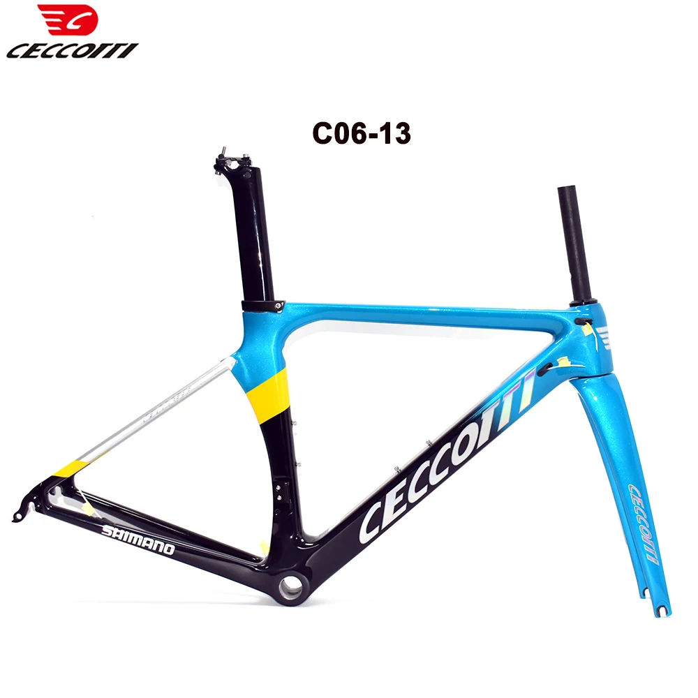 CECCOTTI  T1000 Full Carbon Material Road Bike Frame V Brake Max Tires 23mm Bicycle Frameset