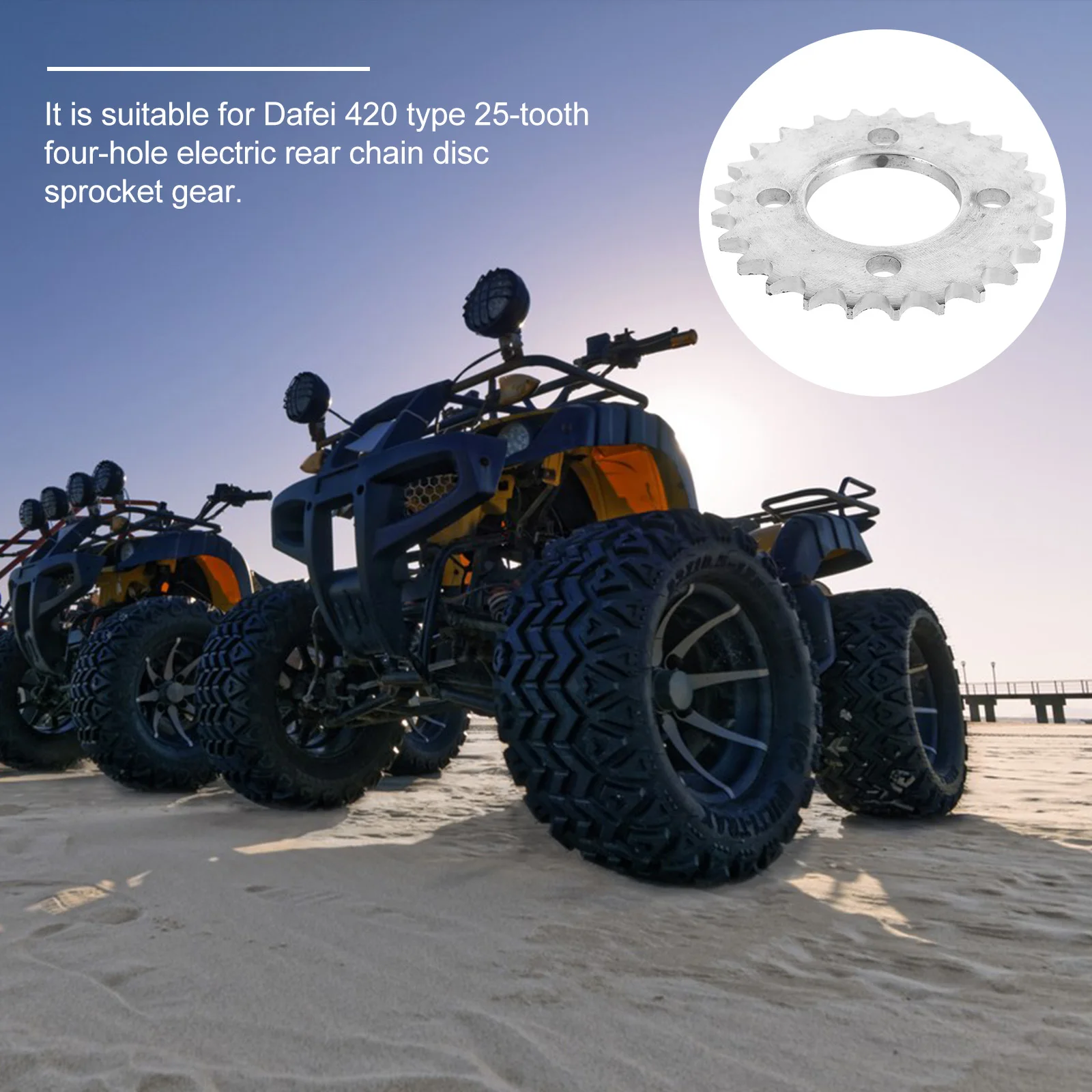 

Electric Rear Chain Disc 420Type 25Teeth FourHole Sprocket ATV GoKart Wheel Motorcycle Part Durable Reliable Smooth Operation