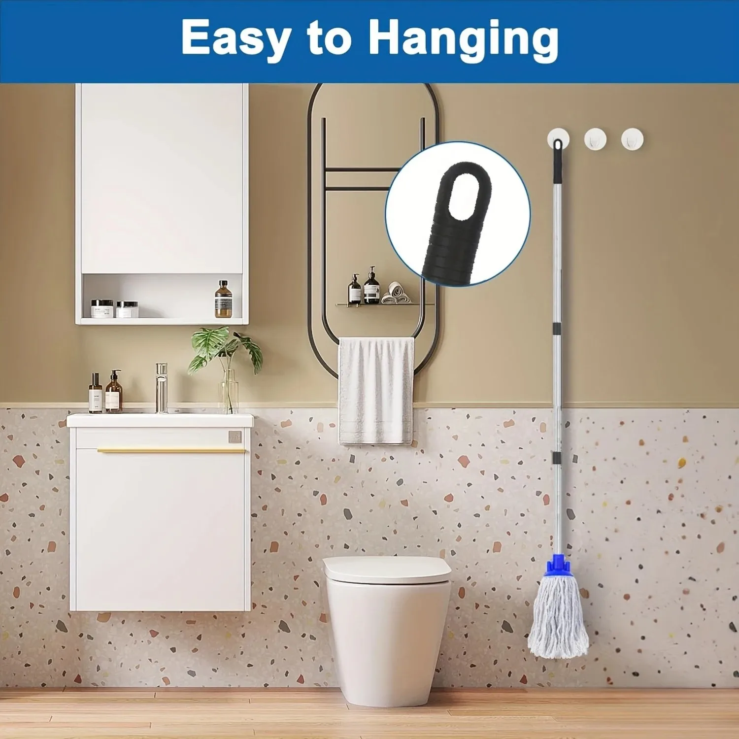 2026 New 1set Latest 1 stainless steel long handle and 2 microfiber cloth mop headsLong handle cotton mop for floor cleaning