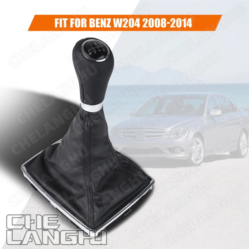 

6 Speed Knob For Mercedes-Benz W204 2008 2009 2010 2011 2012 2013 2014 Car Gear Stick Shift Knob With PU Leather Gaiter Boot