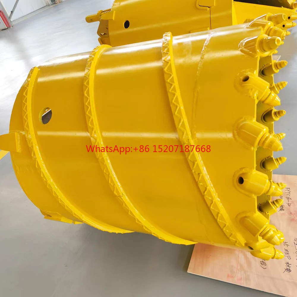 Piling Machine Core Barrel Rock Bucket With Bullet Teeth For Rotary Drill Rig