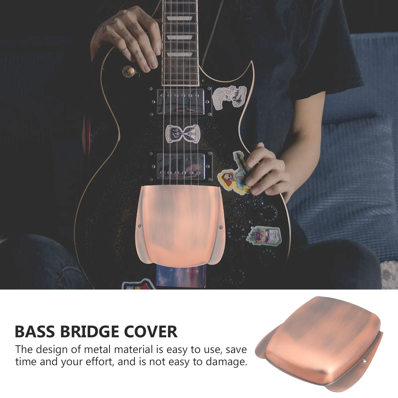 

Bass Bridge Metal Protective Durable Wear Pickup Bridge Cover Resistance Guitar Parts Accessories Pickup Guard Instrument