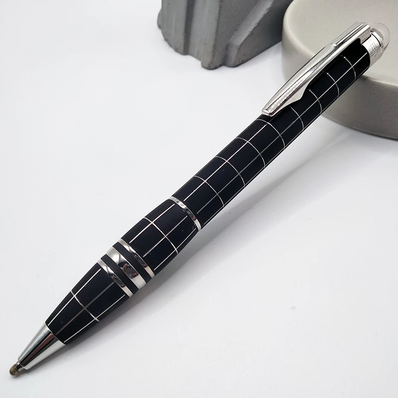 Imagem -04 - Mb-black Checkered Crystal on Top Caneta Rollerball Caneta Escrita com Número de Série Caneta Luxo Caneta Estrela