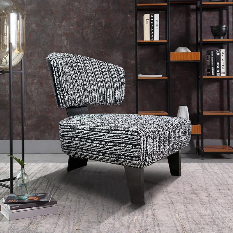 

Internet celebrity Italian minimalist fabric sofa chair living room home meeting single chair light luxury art designer leisure