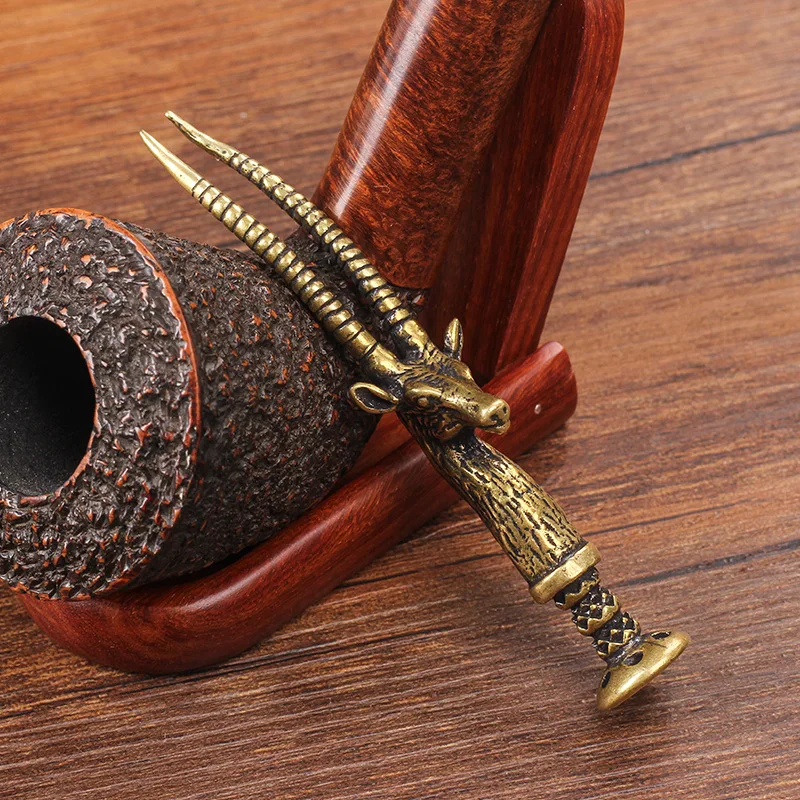 New 1pcs Deer Smoking Pipe Tool Bronze Tamper for Tobacco Pipe Brass Pipe Tools Metal Smoke Smoking Accessories