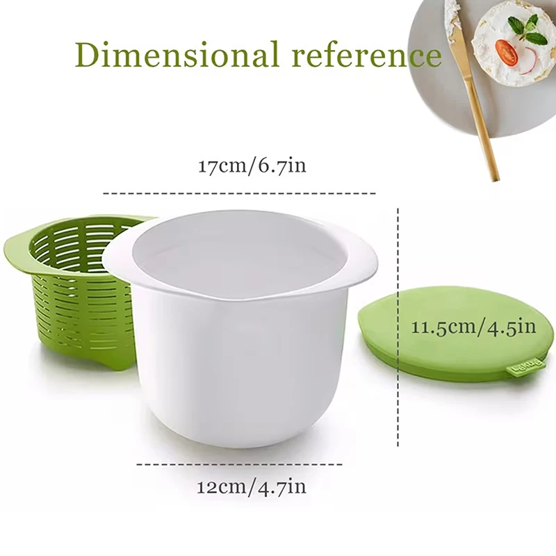 Complete Cheese-Making Kit with Mold Set Tofu Press Drain Filter Microwave Cheese Maker And Green Cheese Molds for Kitchen